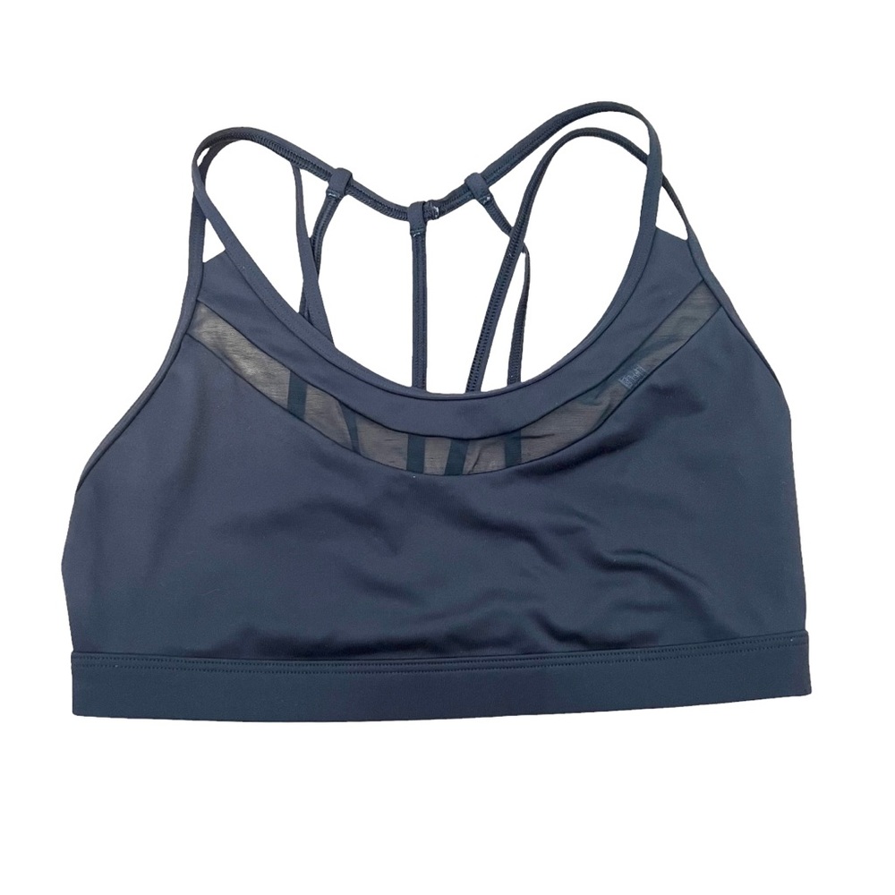 Victoria's Secret Strappy Back Wire-Free Sports Bra Small Black Mesh Trim